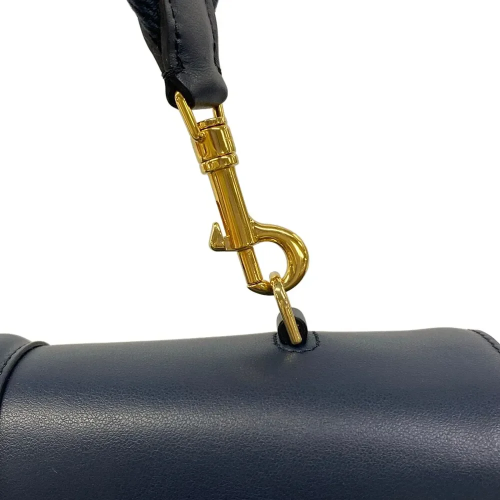 Celine Teen Soft 16 (Seau) Shoulder Bag 196852DJ9.01NA Beige Navy Fabric Leather